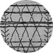 Round Machine Washable Solid Gray Modern Rug, wshurb1162gry