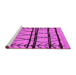 Sideview of Machine Washable Solid Pink Modern Rug, wshurb1162pnk