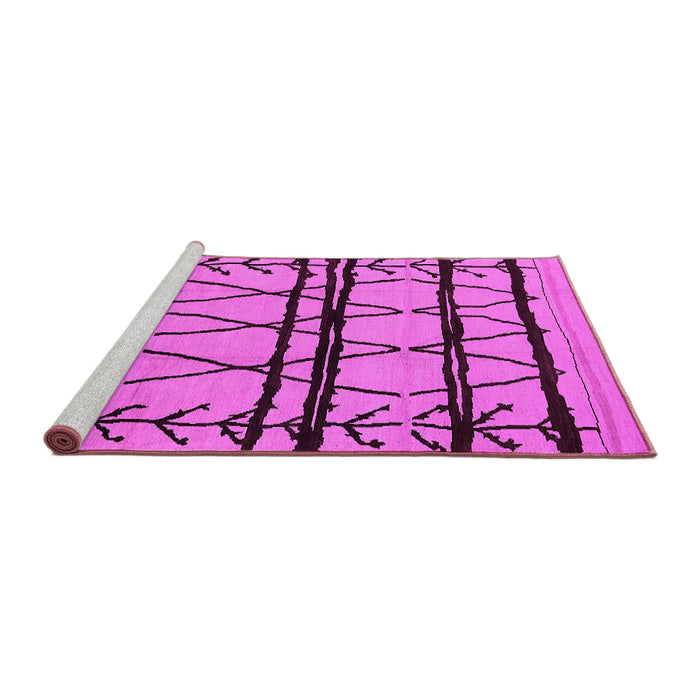 Sideview of Machine Washable Solid Pink Modern Rug, wshurb1162pnk