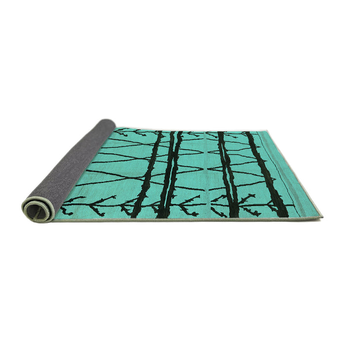 Sideview of Solid Turquoise Modern Rug, urb1162turq