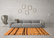 Machine Washable Solid Orange Modern Area Rugs in a Living Room, wshurb1162org