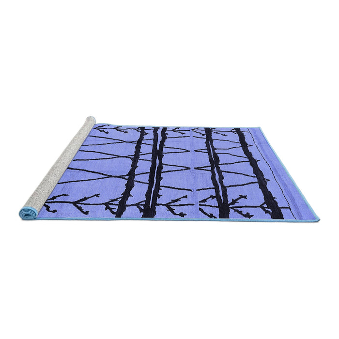 Sideview of Machine Washable Solid Blue Modern Rug, wshurb1162blu