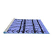 Sideview of Machine Washable Solid Blue Modern Rug, wshurb1162blu