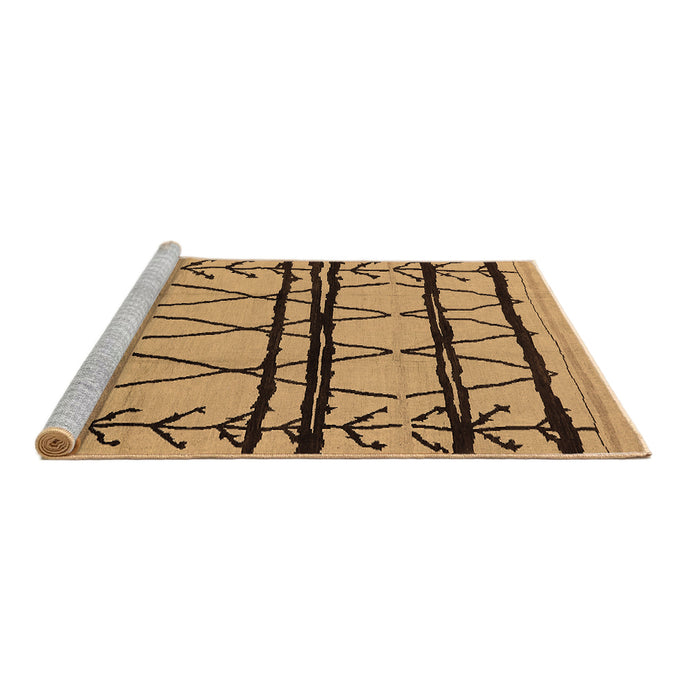 Sideview of Machine Washable Solid Brown Modern Rug, wshurb1162brn