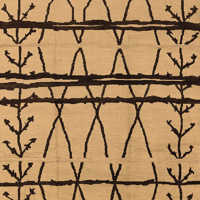 Machine Washable Solid Brown Modern Rug, wshurb1162brn