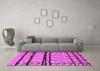 Machine Washable Solid Pink Modern Rug, wshurb1162pnk