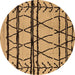 Round Solid Brown Modern Rug, urb1162brn