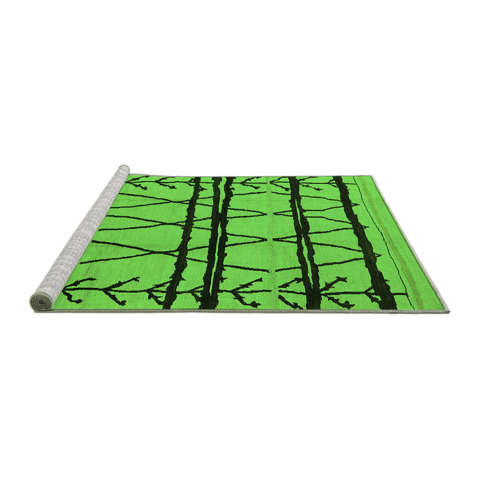Sideview of Machine Washable Solid Green Modern Area Rugs, wshurb1162grn
