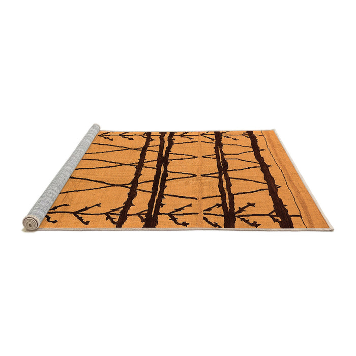 Sideview of Machine Washable Solid Orange Modern Area Rugs, wshurb1162org