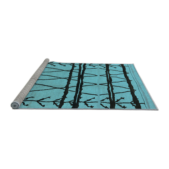 Sideview of Machine Washable Solid Light Blue Modern Rug, wshurb1162lblu
