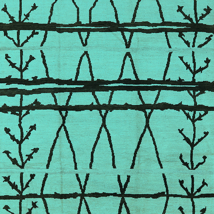 Machine Washable Solid Turquoise Modern Area Rugs, wshurb1162turq