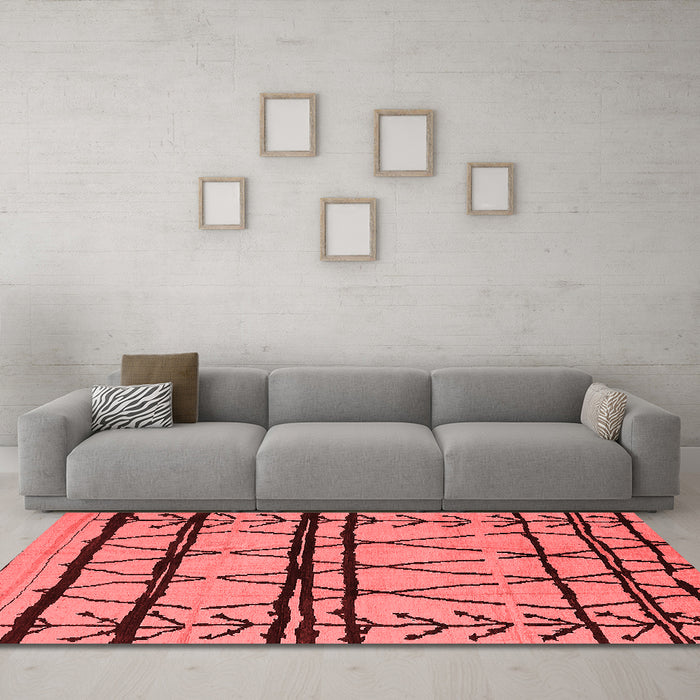 Modern Red Washable Rugs