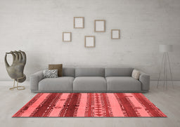 Country Red Washable Rugs
