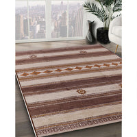 Mid-Century Modern Dark Sienna Brown Southwestern Rug, urb1163