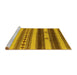 Sideview of Machine Washable Southwestern Yellow Country Rug, wshurb1163yw