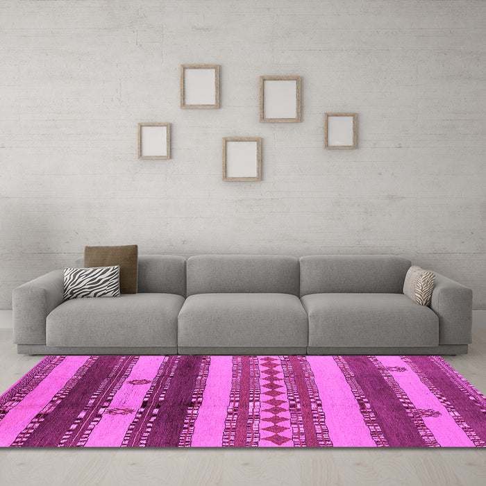 Machine Washable Southwestern Pink Country Rug in a Living Room, wshurb1163pnk
