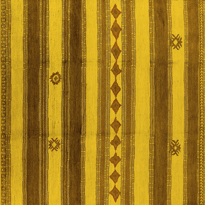 Square Machine Washable Southwestern Yellow Country Rug, wshurb1163yw