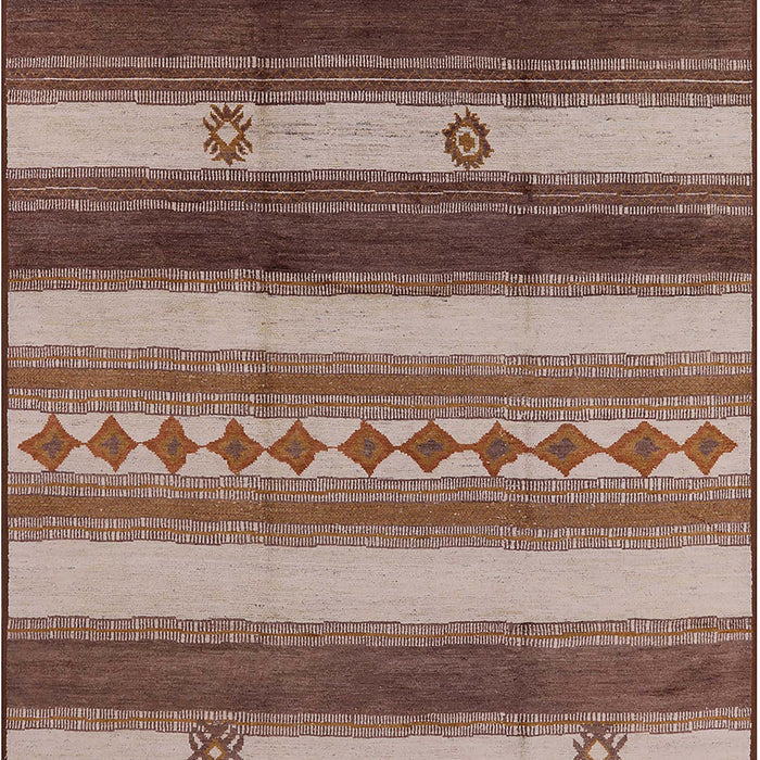 Mid-Century Modern Dark Sienna Brown Southwestern Rug, urb1163
