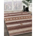 Mid-Century Modern Dark Sienna Brown Southwestern Rug in Family Room, urb1163