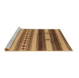 Sideview of Machine Washable Southwestern Brown Country Rug, wshurb1163brn