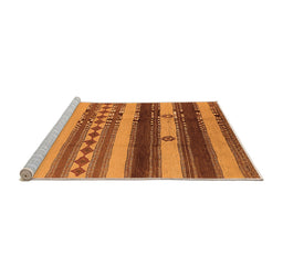 Sideview of Machine Washable Southwestern Orange Country Area Rugs, wshurb1163org