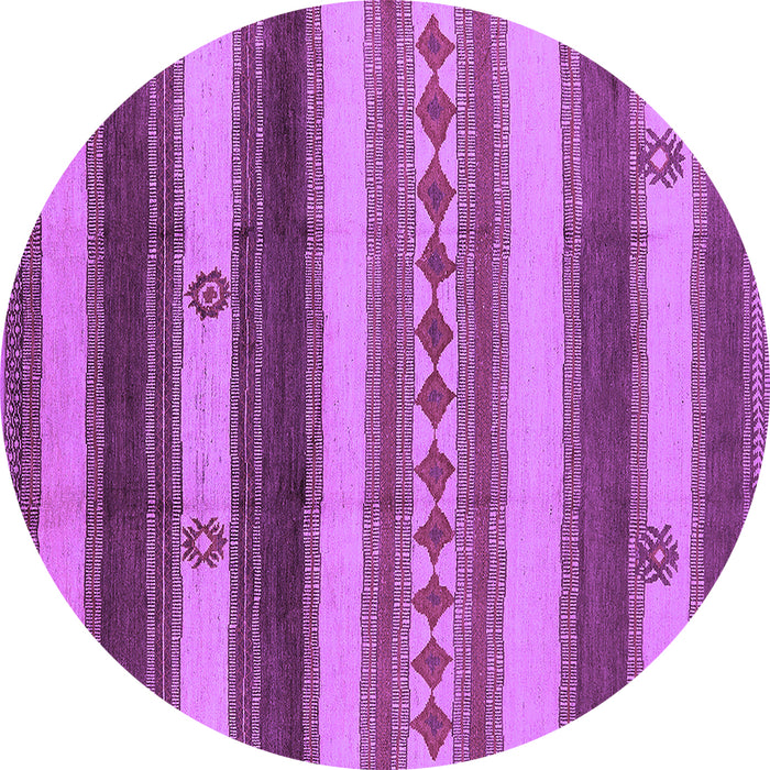 Round Southwestern Purple Country Rug, urb1163pur