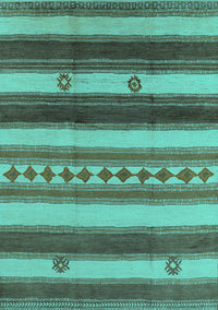 Southwestern Turquoise Country Rug, urb1163turq