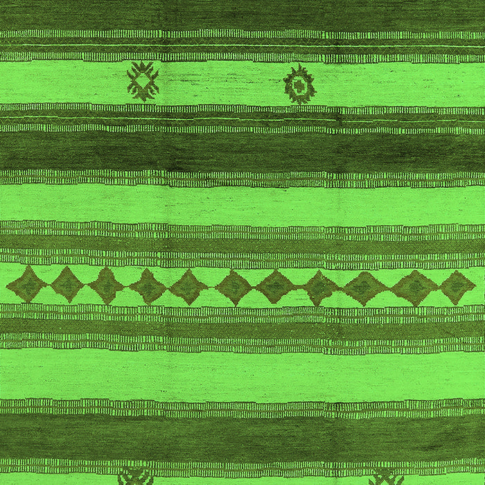 Machine Washable Southwestern Green Country Area Rugs, wshurb1163grn
