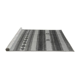 Sideview of Machine Washable Southwestern Gray Country Rug, wshurb1163gry