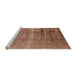 Sideview of Machine Washable Industrial Modern Mahogany Brown Rug, wshurb1164