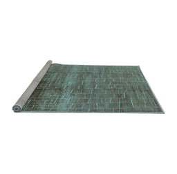 Sideview of Machine Washable Solid Light Blue Modern Rug, wshurb1164lblu