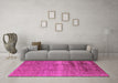 Machine Washable Solid Pink Modern Rug in a Living Room, wshurb1164pnk