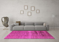 Machine Washable Solid Pink Modern Rug, wshurb1164pnk