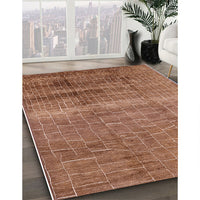 Mid-Century Modern Mahogany Brown Solid Rug, urb1164