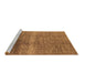 Sideview of Machine Washable Solid Brown Modern Rug, wshurb1164brn