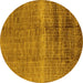 Round Solid Yellow Modern Rug, urb1164yw