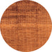 Round Solid Orange Modern Rug, urb1164org