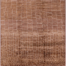 Square Machine Washable Industrial Modern Mahogany Brown Rug, wshurb1164