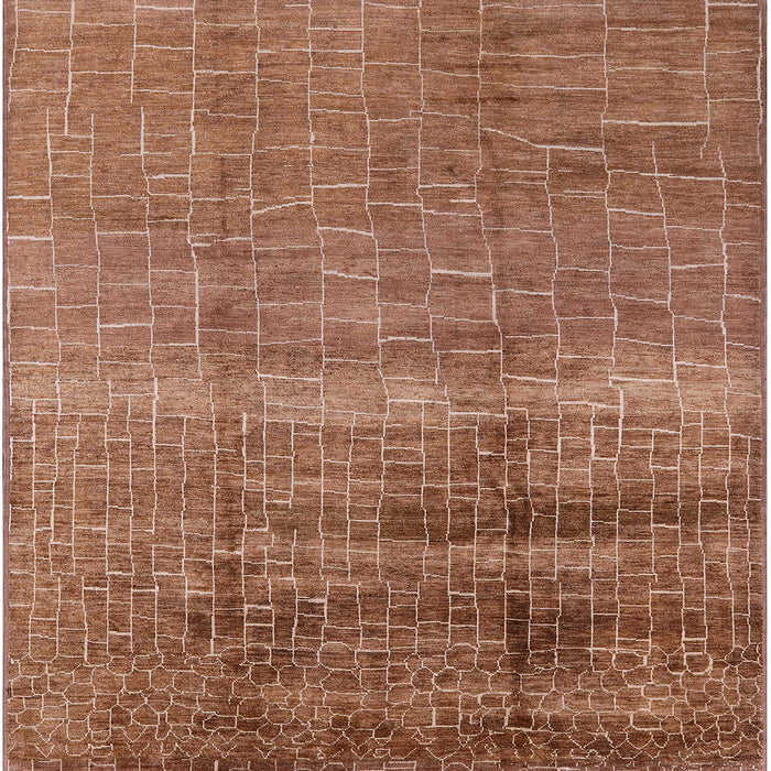 Square Machine Washable Industrial Modern Mahogany Brown Rug, wshurb1164