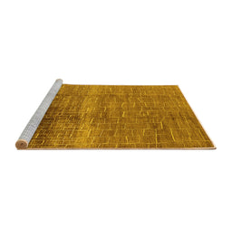 Sideview of Machine Washable Solid Yellow Modern Rug, wshurb1164yw
