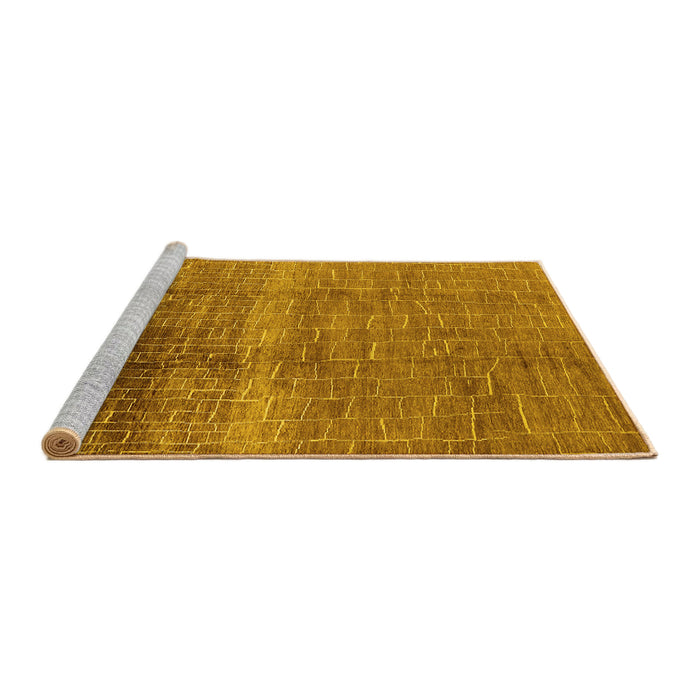 Sideview of Machine Washable Solid Yellow Modern Rug, wshurb1164yw