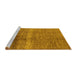 Sideview of Machine Washable Solid Yellow Modern Rug, wshurb1164yw