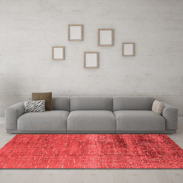 Modern Red Washable Rugs