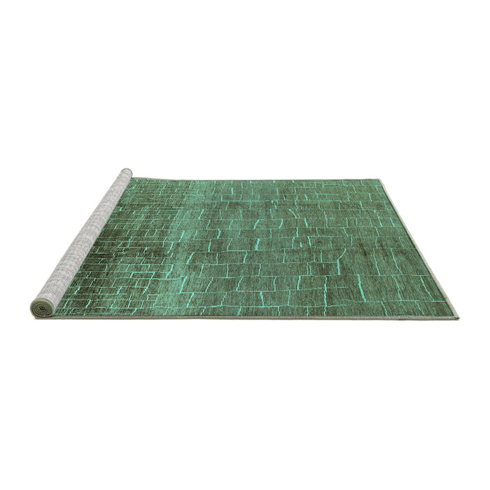Sideview of Machine Washable Solid Turquoise Modern Area Rugs, wshurb1164turq