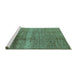 Sideview of Machine Washable Solid Turquoise Modern Area Rugs, wshurb1164turq