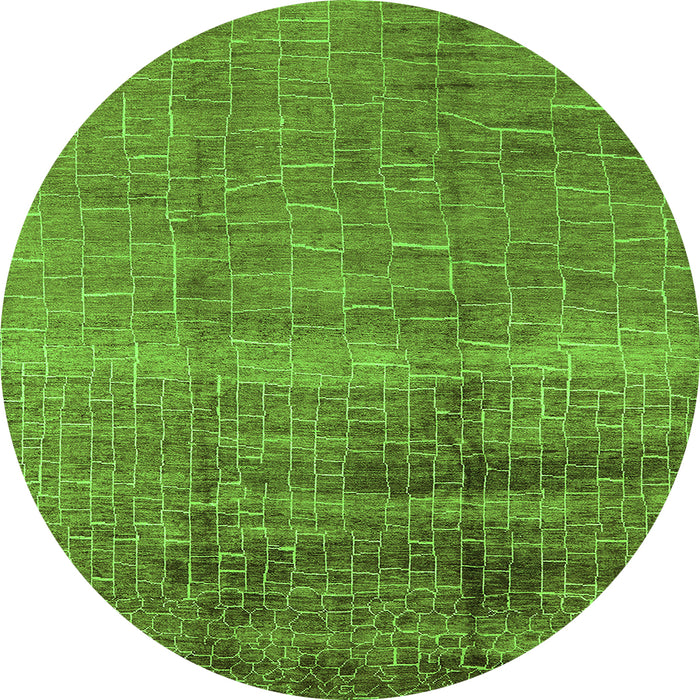 Round Solid Green Modern Rug, urb1164grn