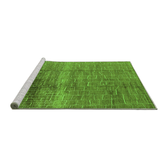 Sideview of Machine Washable Solid Green Modern Area Rugs, wshurb1164grn