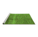 Sideview of Machine Washable Solid Green Modern Area Rugs, wshurb1164grn