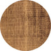 Round Solid Brown Modern Rug, urb1164brn