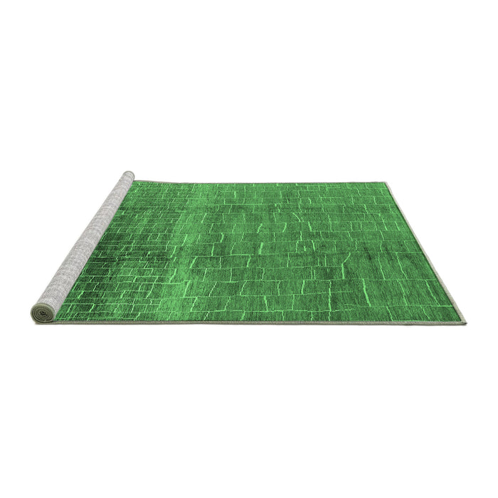 Sideview of Machine Washable Solid Emerald Green Modern Area Rugs, wshurb1164emgrn